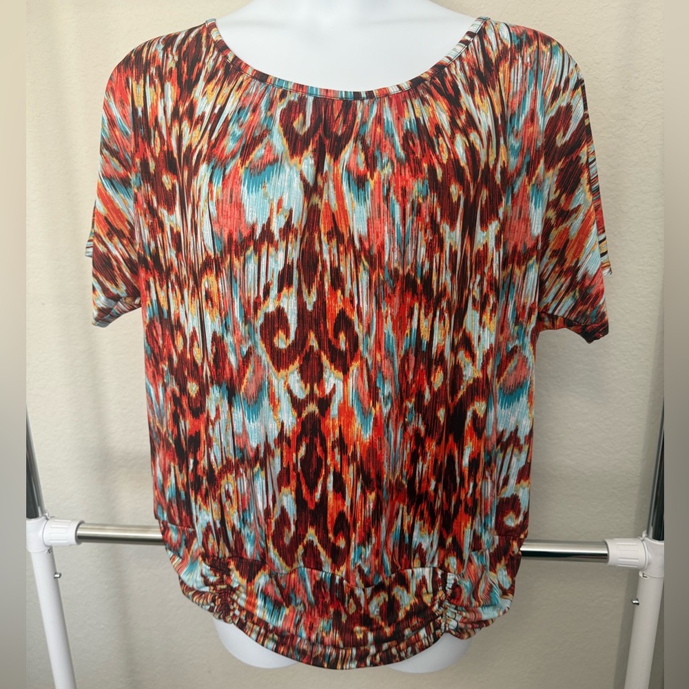 Plus Size Colorful Patterned Women's Top